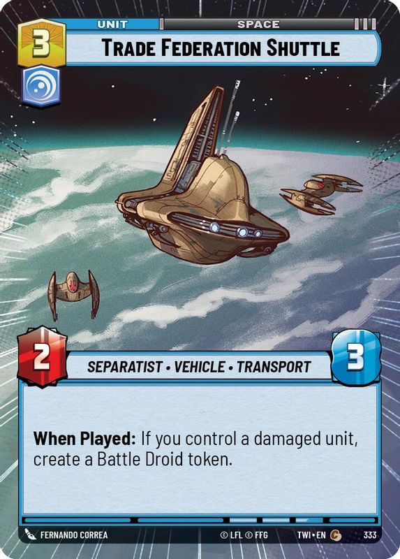 Trade Federation Shuttle (Hyperspace) - 333 - Common