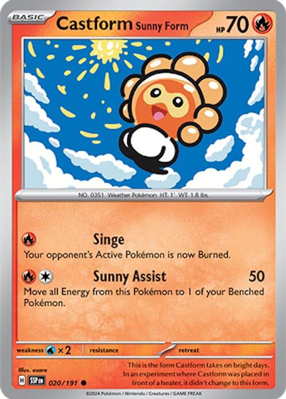 Castform Sunny Form - 020/191 - 020/191 - Common