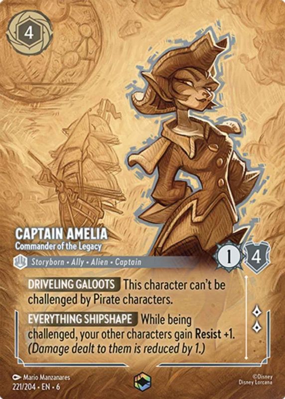 Captain Amelia - Commander of the Legacy (Enchanted) - 221/204 - Enchanted