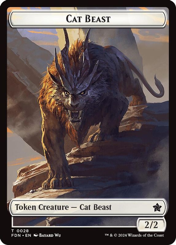Cat Beast // Dragon (0017) Double-Sided Token - 28 // 17 - Token
