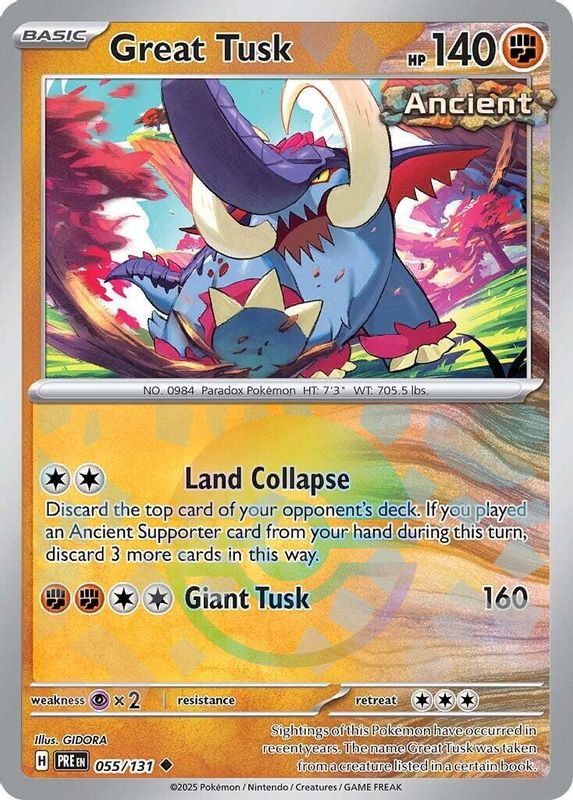 Great Tusk (Poke Ball Pattern) - 055/131 - Uncommon