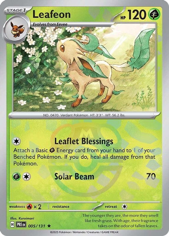 Leafeon (Master Ball Pattern) - 005/131 - Rare