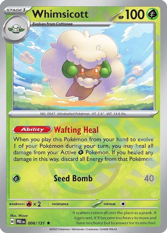 Whimsicott (Master Ball Pattern) - 008/131 - Rare
