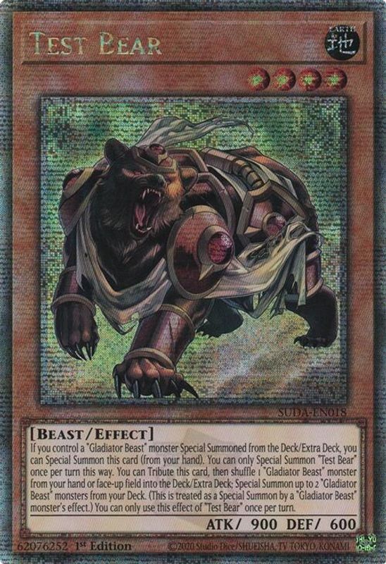 Test Bear (Quarter Century Secret Rare) - SUDA-EN018 - Quarter Century Secret Rare