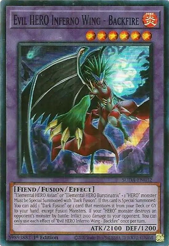 Evil HERO Inferno Wing - Backfire - SUDA-EN032 - Super Rare