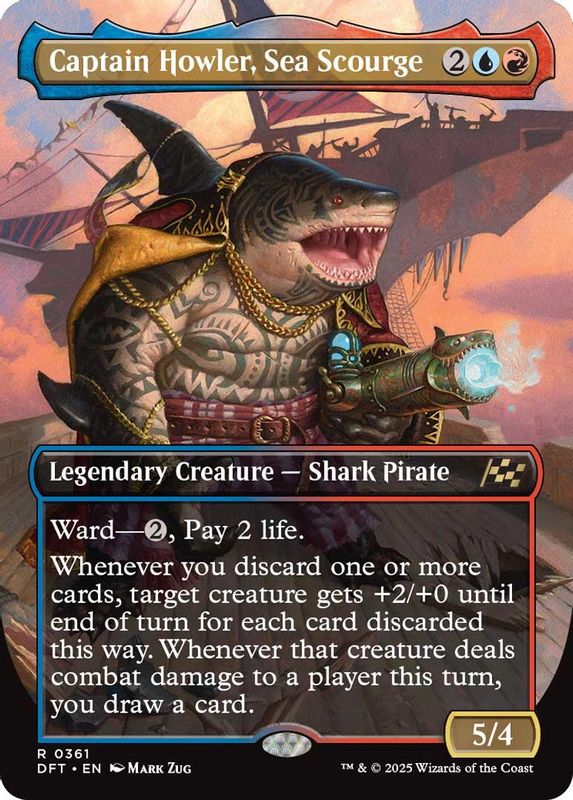 Captain Howler, Sea Scourge (Borderless) - 361 - Rare