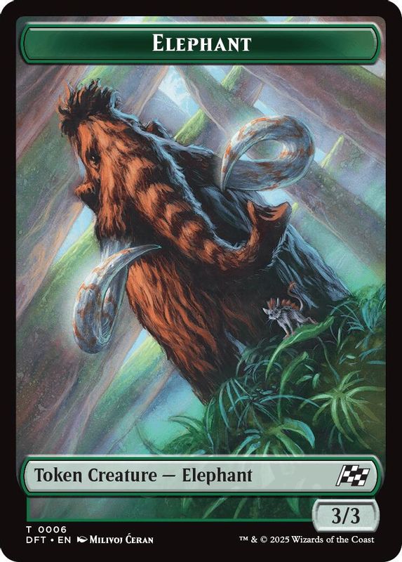 Elephant // Zombie (0003) Double-Sided Token - 6 // 3 - Token