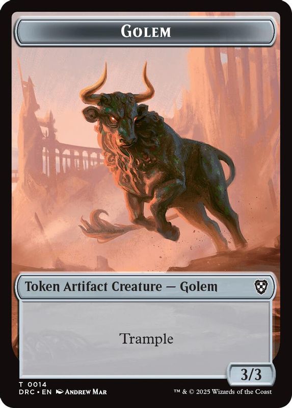 Golem (0014) // Thopter (0010) Double-Sided Token - 14 // 10 - Token