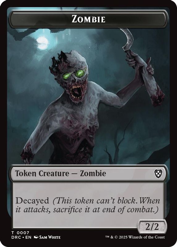 Zombie (0007) // Zombie (0003) Double-Sided Token - 7 // 3 - Token