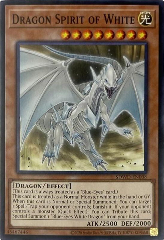 Dragon Spirit of White (Unlimited Misprint) - SDWD-EN008 - Common / Short Print