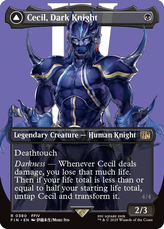 Cecil, Dark Knight // Cecil, Redeemed Paladin (Borderless) - 380 - Rare