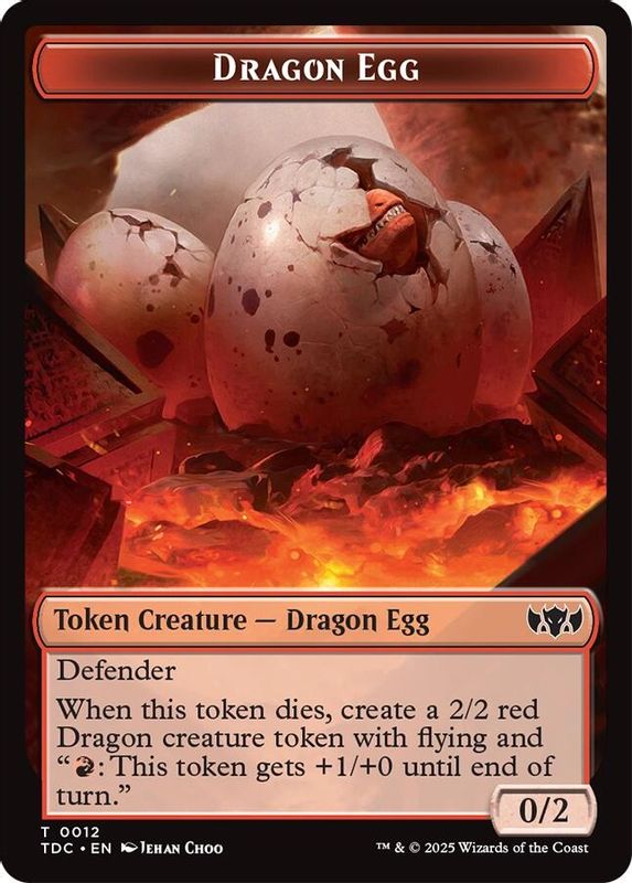 Dragon Egg // Dragon (0013) Double-Sided Token - 12 // 13 - Token