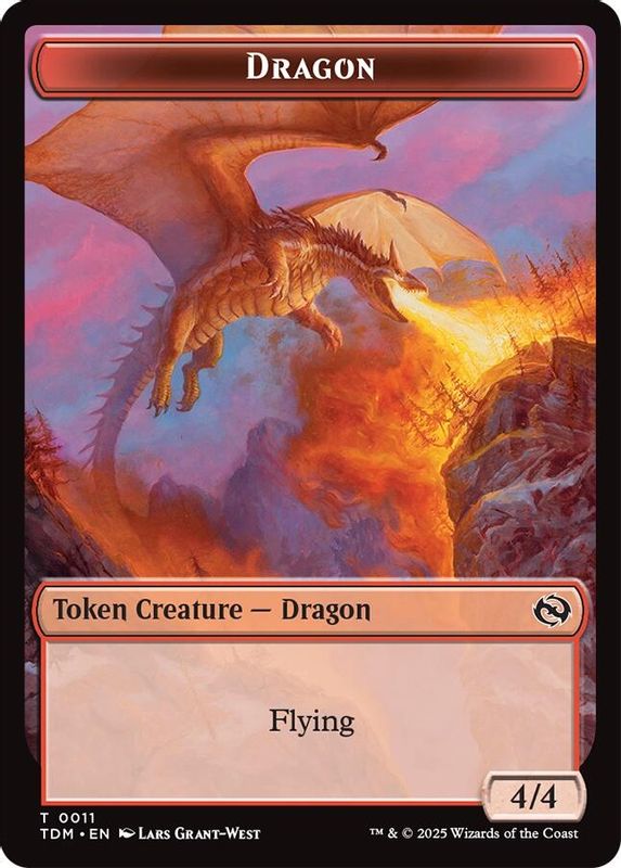 Dragon (0011) // Warrior Double-Sided Token - 11 // 13 - Token