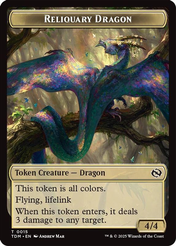 Reliquary Dragon // Dragon (0011) Double-Sided Token - 15 // 11 - Token