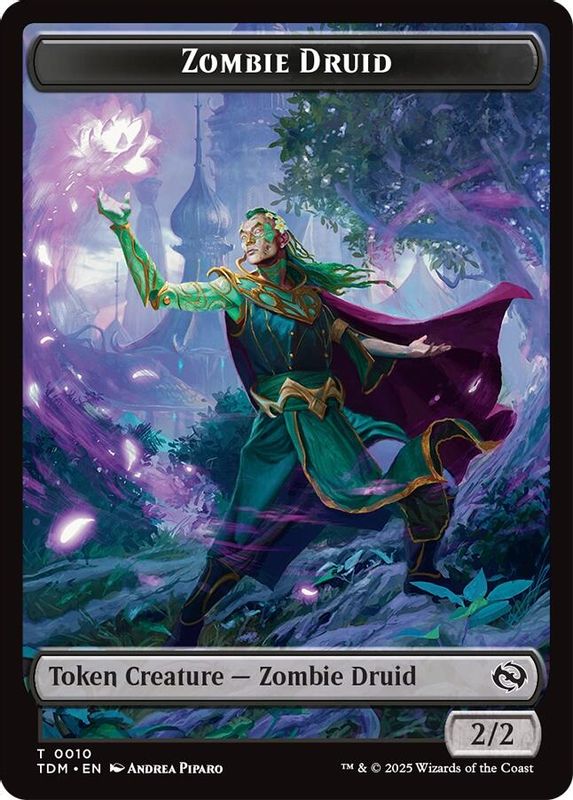Zombie Druid // Treasure Double-Sided Token - 10 // 16 - Token