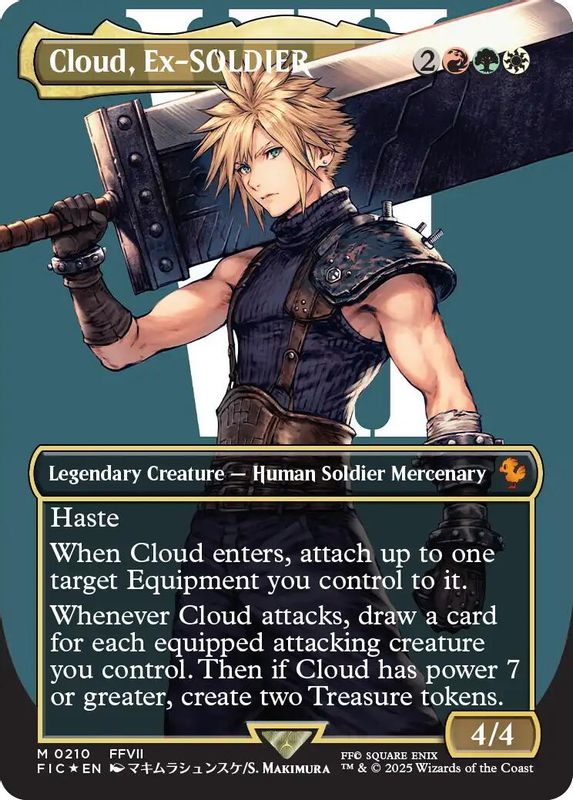 Cloud, Ex-SOLDIER (Borderless) (Surge Foil) - 210 - Mythic