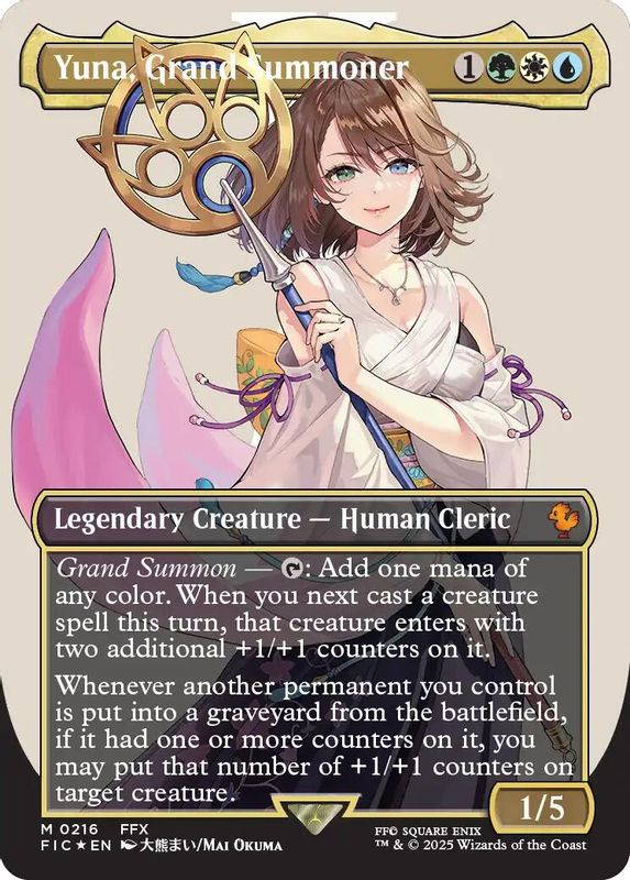 Yuna, Grand Summoner (Borderless) (Surge Foil) - 216 - Mythic