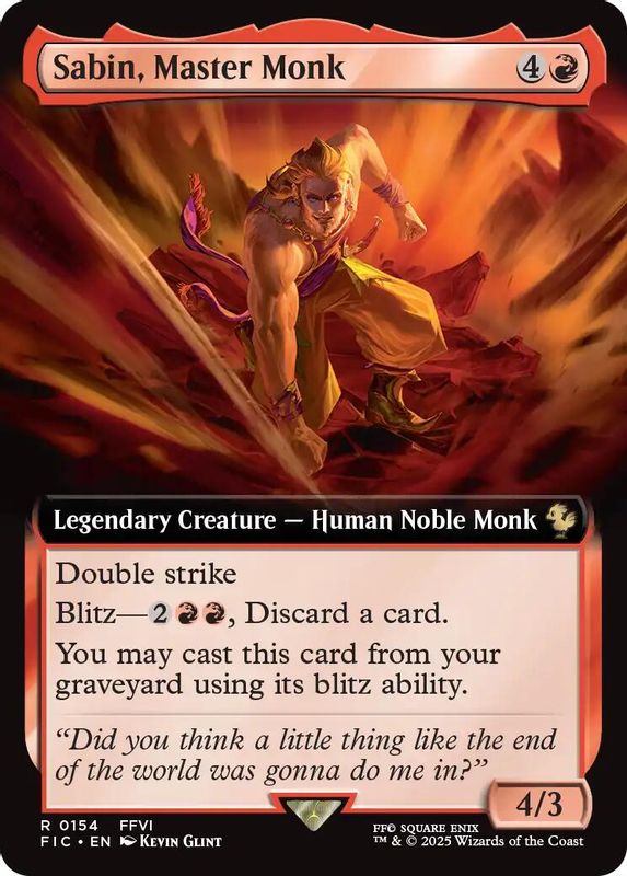 Sabin, Master Monk (Extended Art) - 154 - Rare