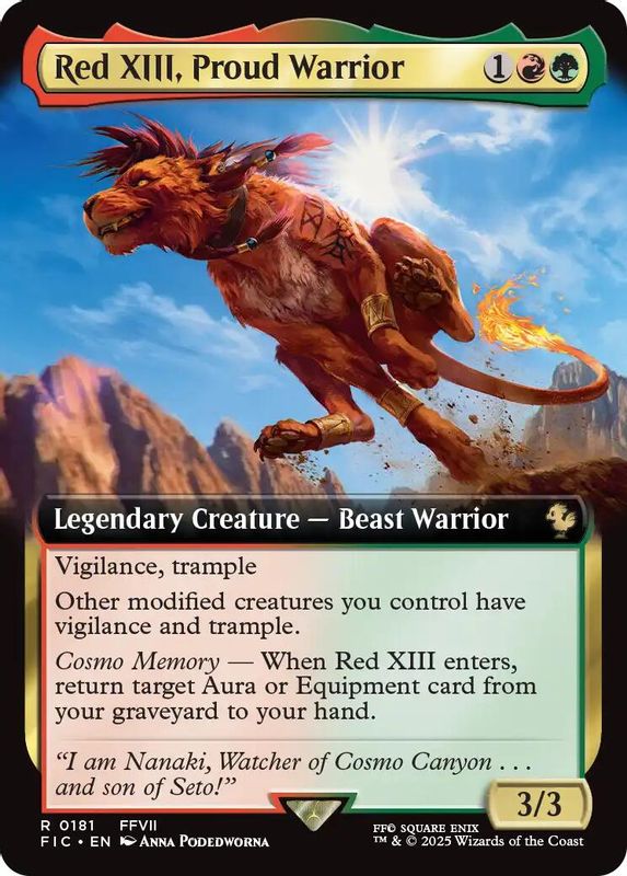 Red XIII, Proud Warrior (Extended Art) - 181 - Rare