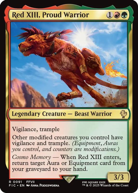 Red XIII, Proud Warrior (Surge Foil) - 91 - Rare