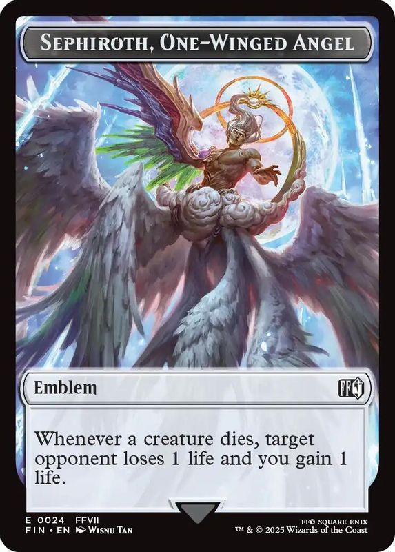 Emblem - Sephiroth, One-Winged Angel // Robot Warrior Double-Sided Token - 24 // 12 - Token