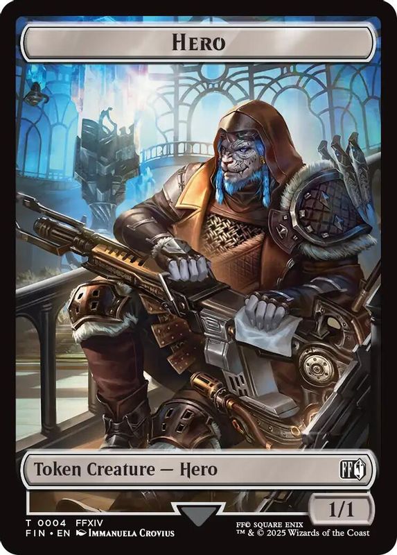 Hero (0004) // Wizard (0015) Double-Sided Token - 4 // 15 - Token