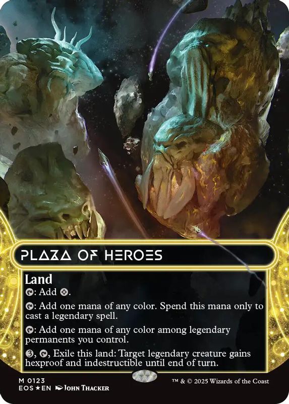 Plaza of Heroes (0123) (Borderless) (Galaxy Foil) - 123 - Mythic