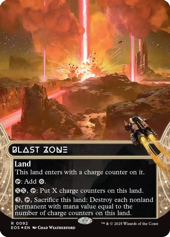 Blast Zone (0092) (Borderless) (Fracture Foil) - 92 - Rare