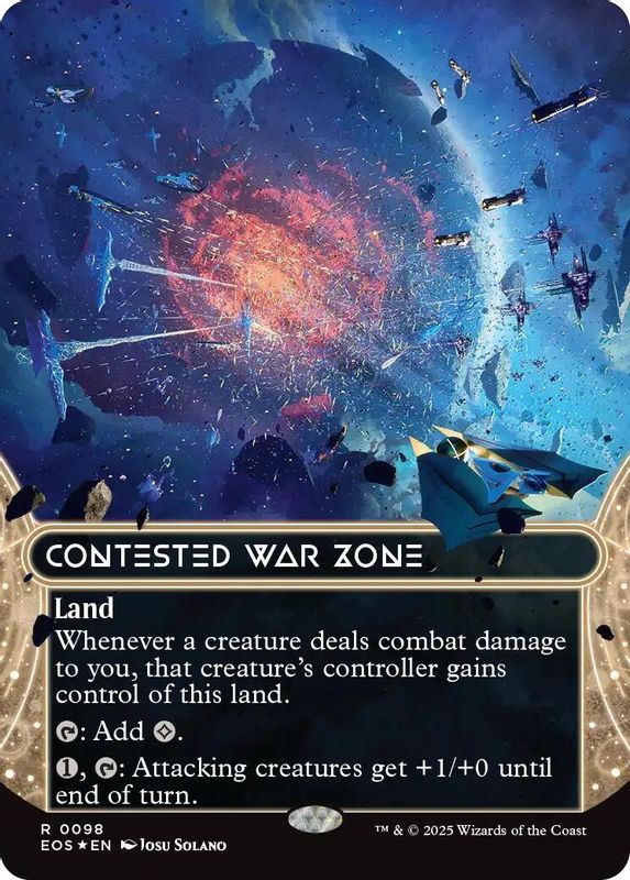 Contested War Zone (0098) (Borderless) (Galaxy Foil) - 98 - Rare