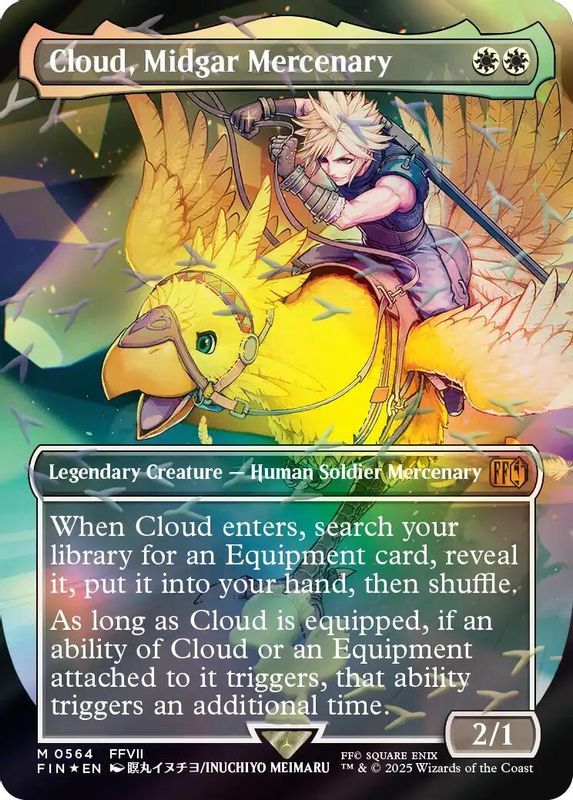 Cloud, Midgar Mercenary (Borderless) (Chocobo Track Foil) - 564 - Mythic