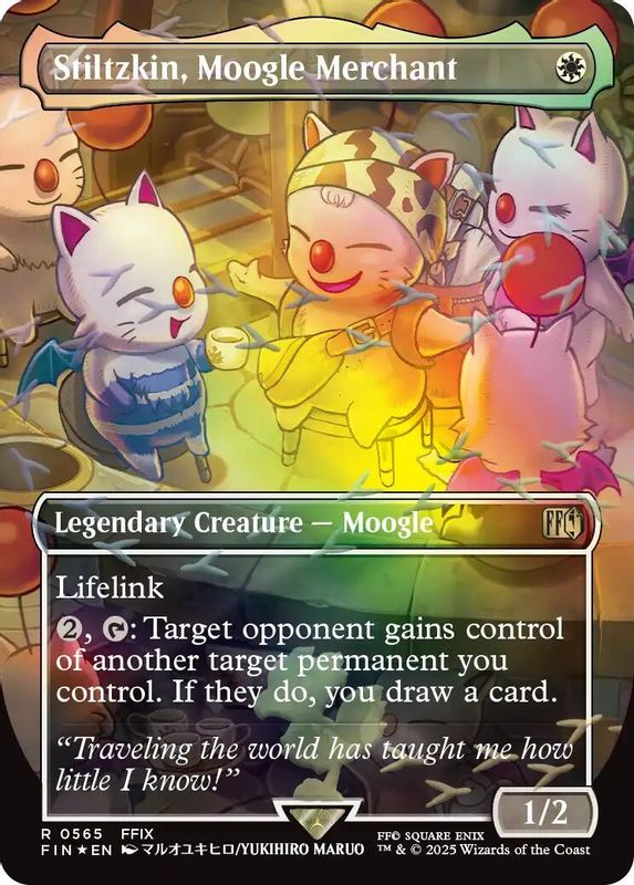 Stiltzkin, Moogle Merchant (Borderless) (Chocobo Track Foil) - 565 - Mythic