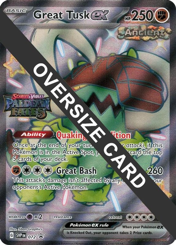 Great Tusk ex - 072 (Paldean Fates Stamped) - 072 - Promo