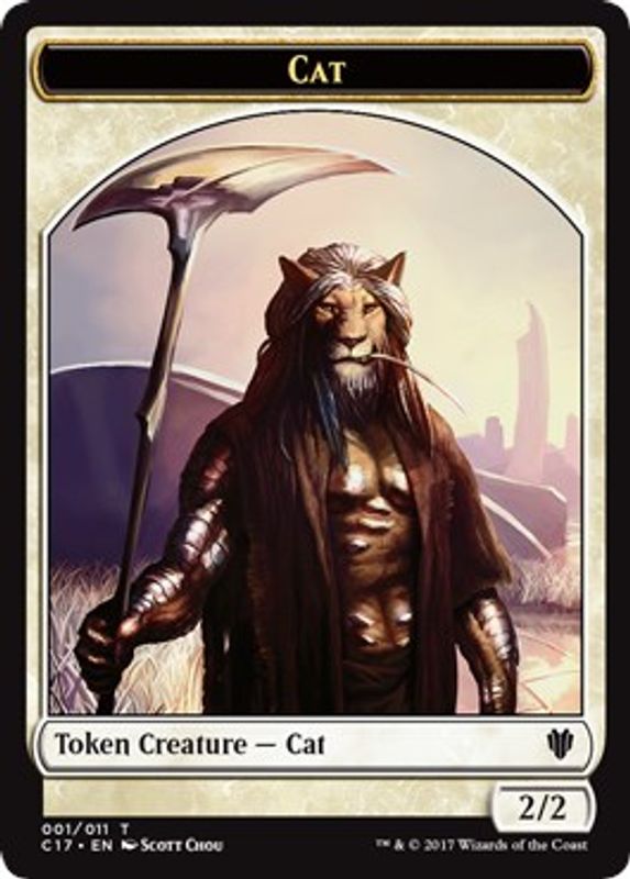 Cat (001) // Cat Warrior (008) Double-sided Token - Token