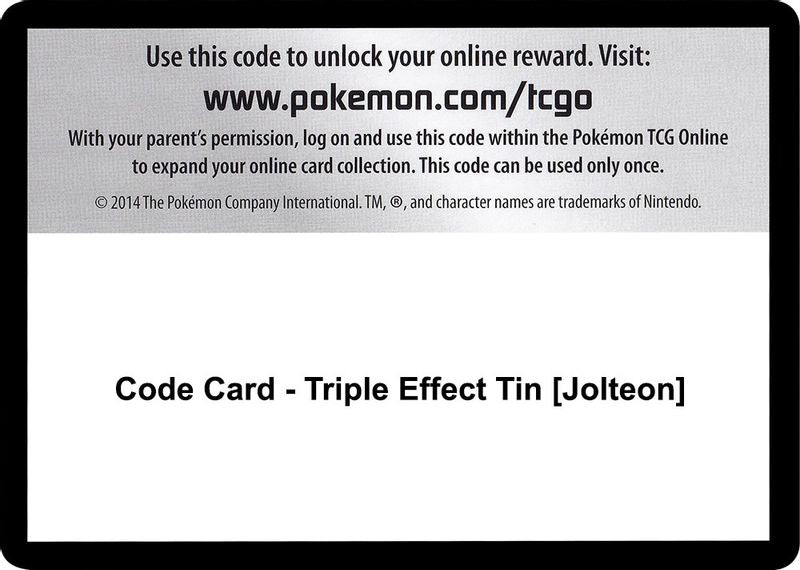 Code Card - Triple Effect Tin [Jolteon] - Code Card