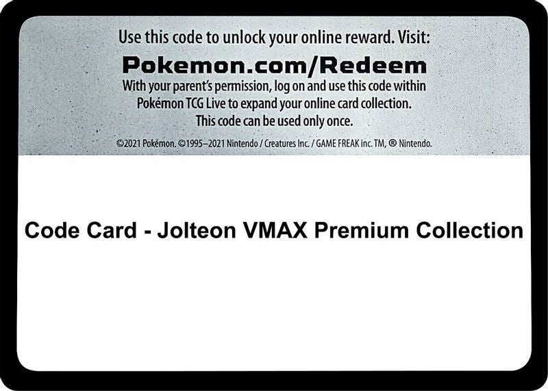 Code Card - Jolteon VMAX Premium Collection - Code Card