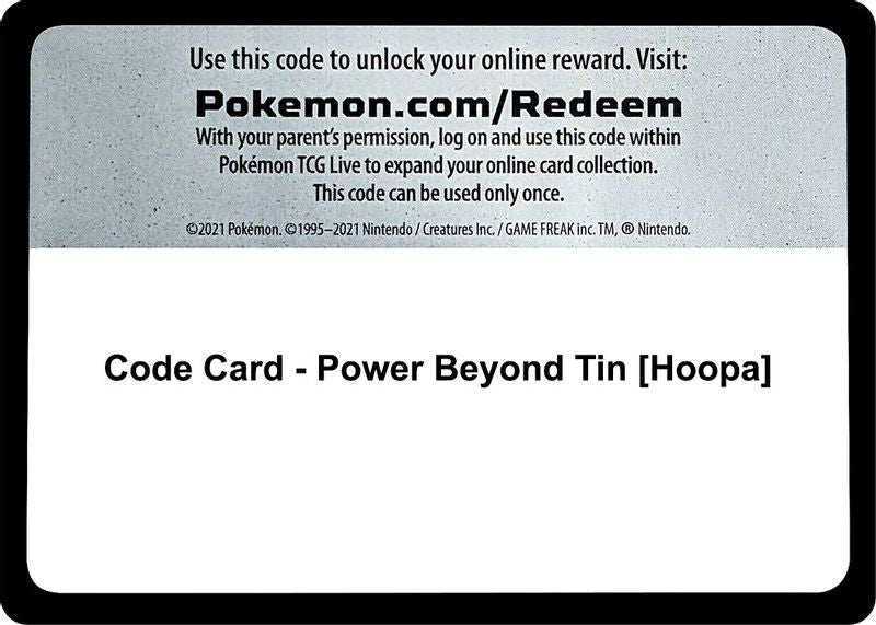 Code Card - Power Beyond Tin [Hoopa] - Code Card