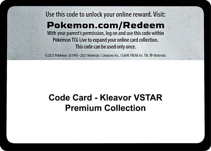 Code Card - Kleavor VSTAR Premium Collection - Code Card